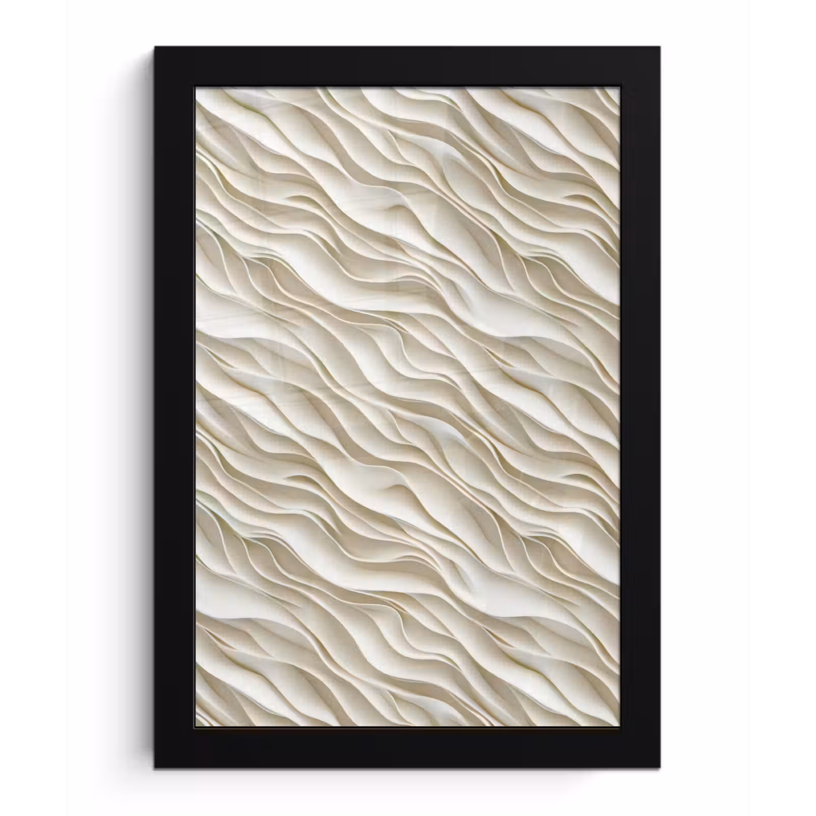 Poster met lijst - Golven - Wit - Minimalistisch — 1