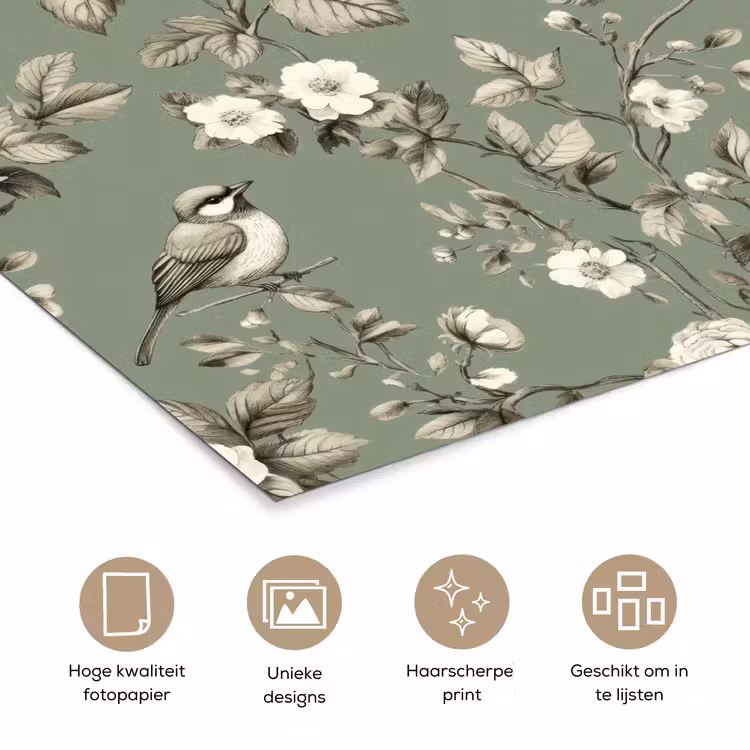 Poster - Botanisch - Vogels - Groen — 5