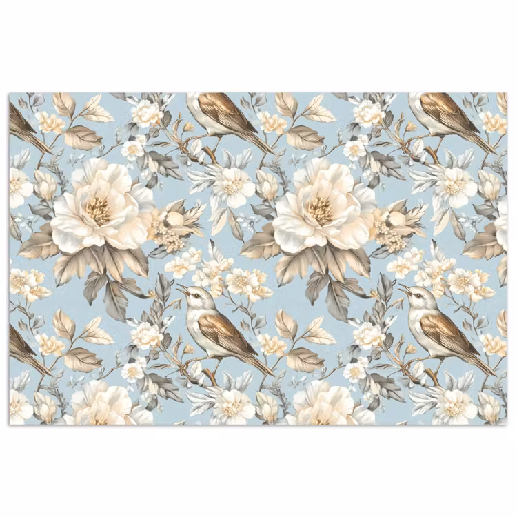 Poster - Botanisch - Zangvogel - Blauw — 1