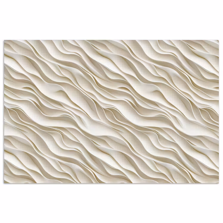 Poster - Golven - Wit - Minimalistisch — 1