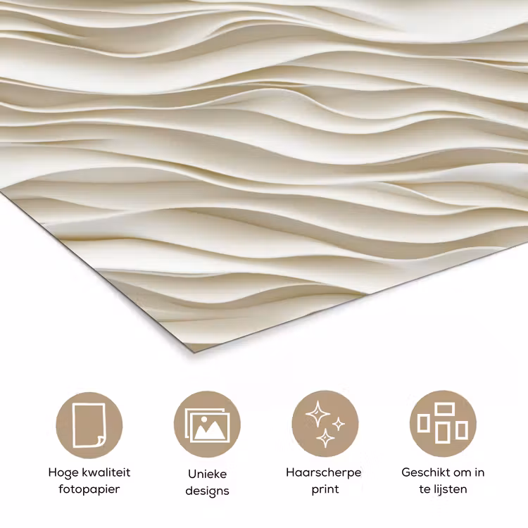 Poster - Golven - Wit - Minimalistisch — 5