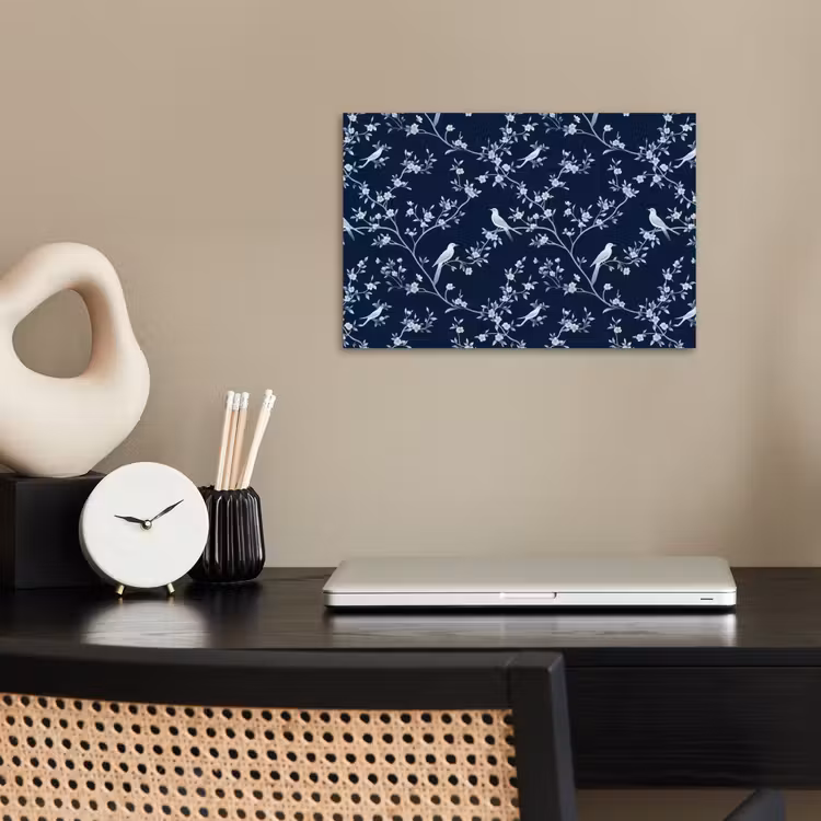 Poster - Grafisch - Bloesemtak - Blauw — 2