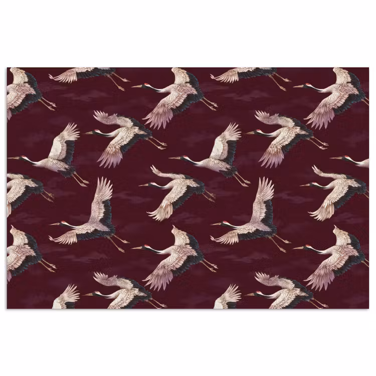 Poster - Kraanvogels - Klassiek - Bordeaux — 1