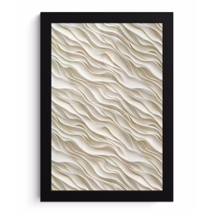 Poster met lijst - Golven - Wit - Minimalistisch — 1