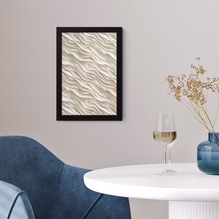 Poster met lijst - Golven - Wit - Minimalistisch — 2