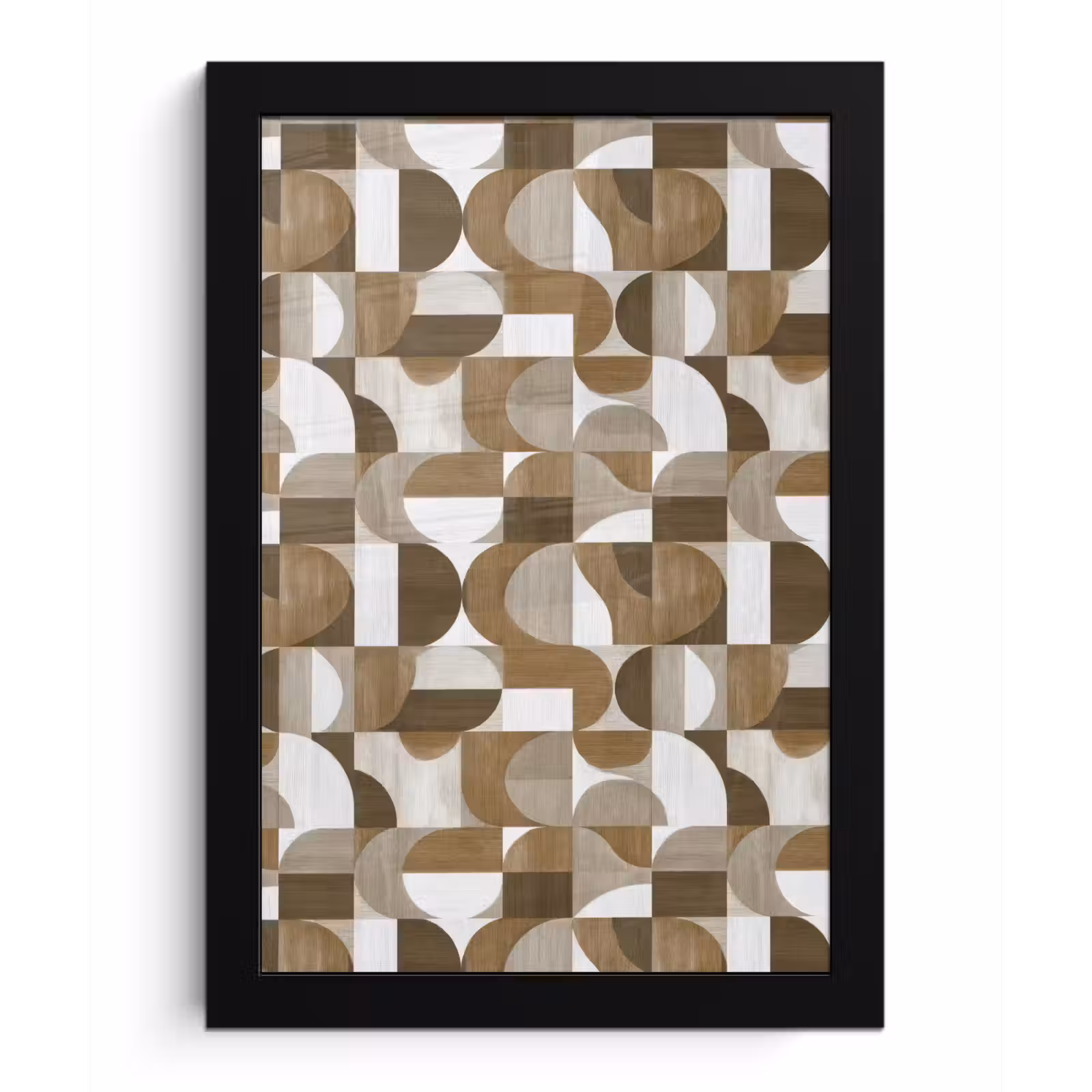 Poster met lijst - Abstract - Retro - Bruin — 1