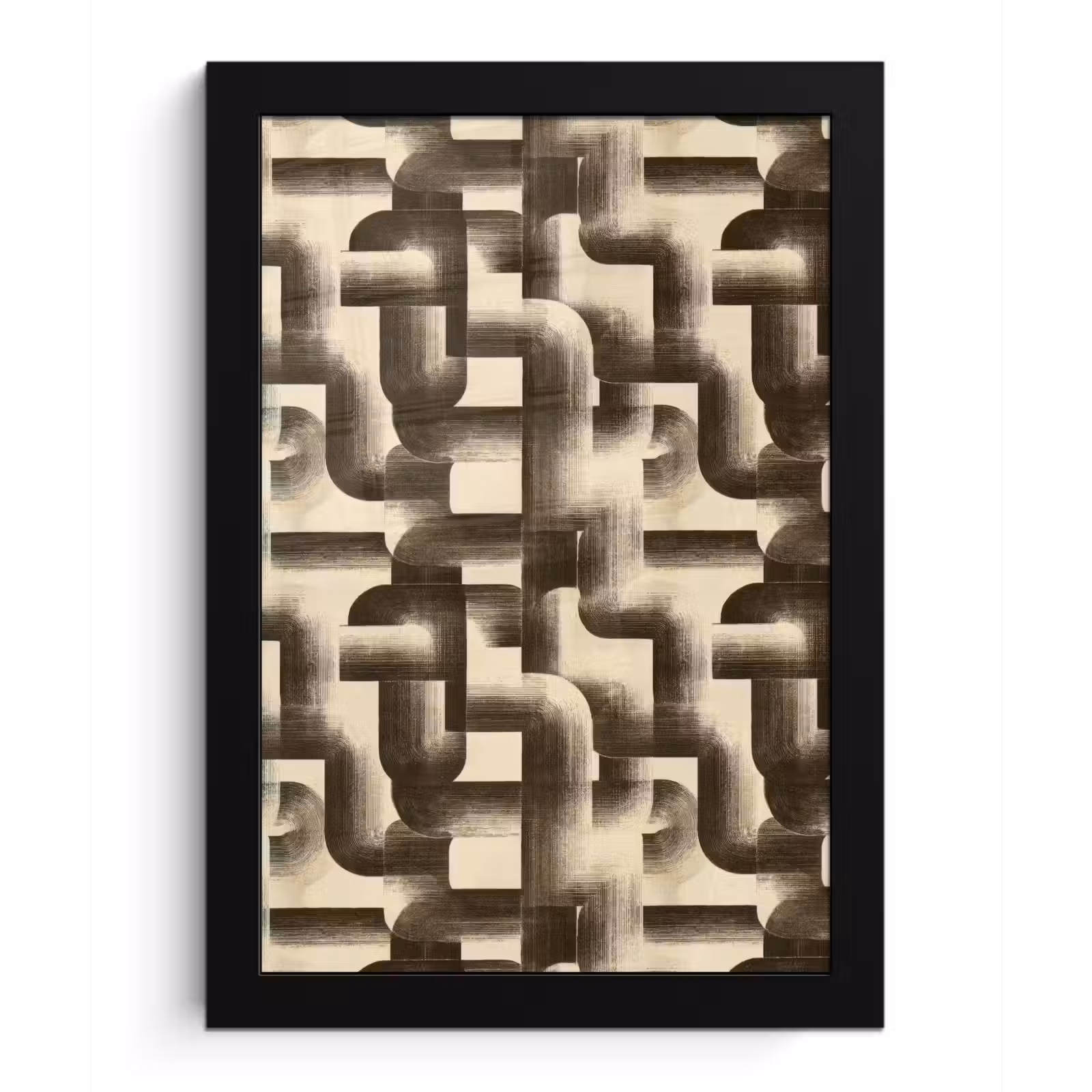 Poster met lijst - Abstract - Retro - Zwart — 1