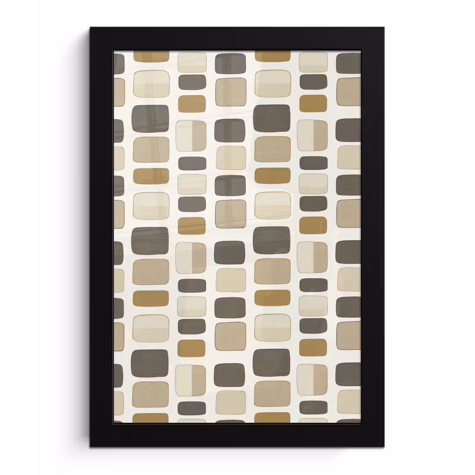 Poster met lijst - Blokken - Vintage - Grijs — 1