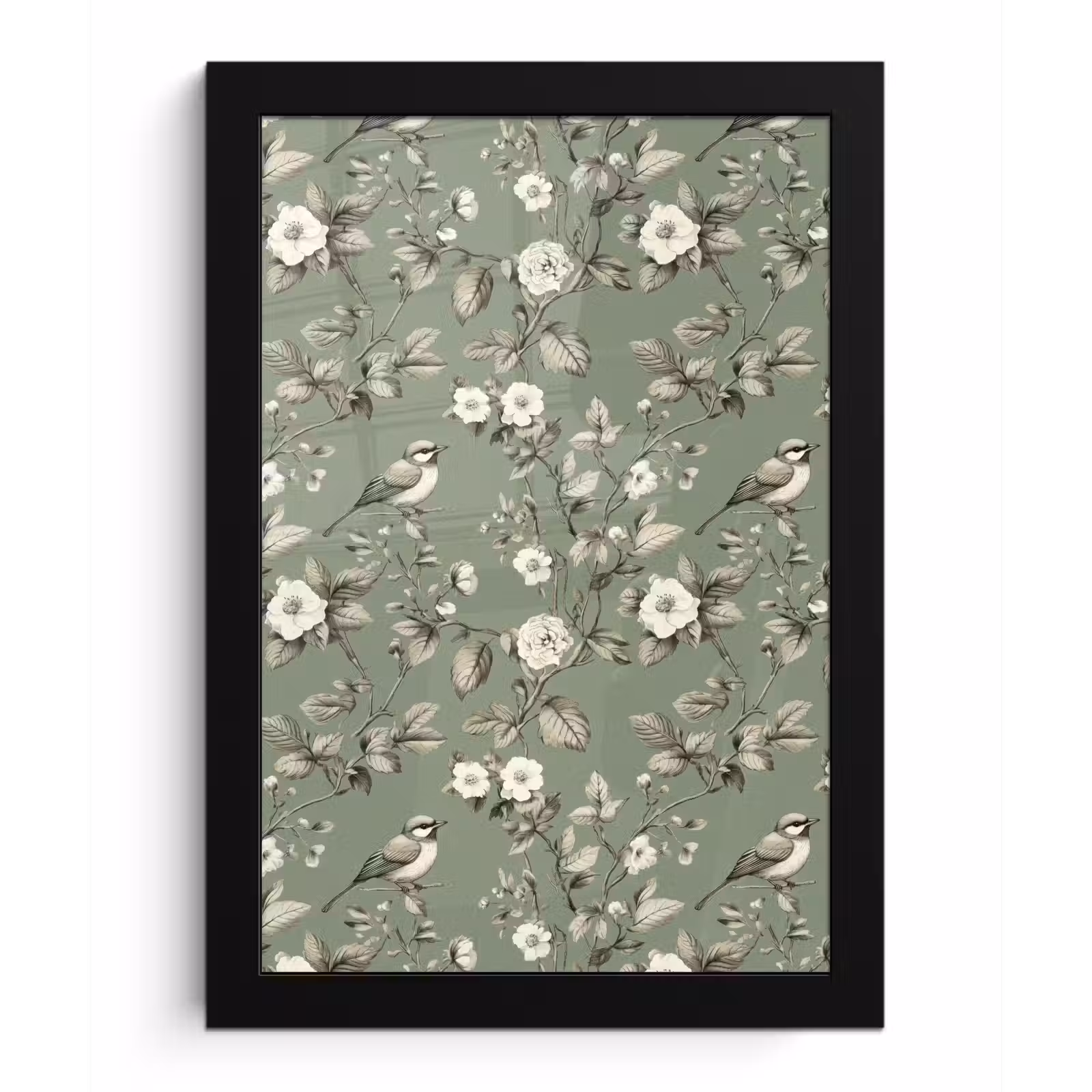 Poster met lijst - Botanisch - Vogels - Groen — 1