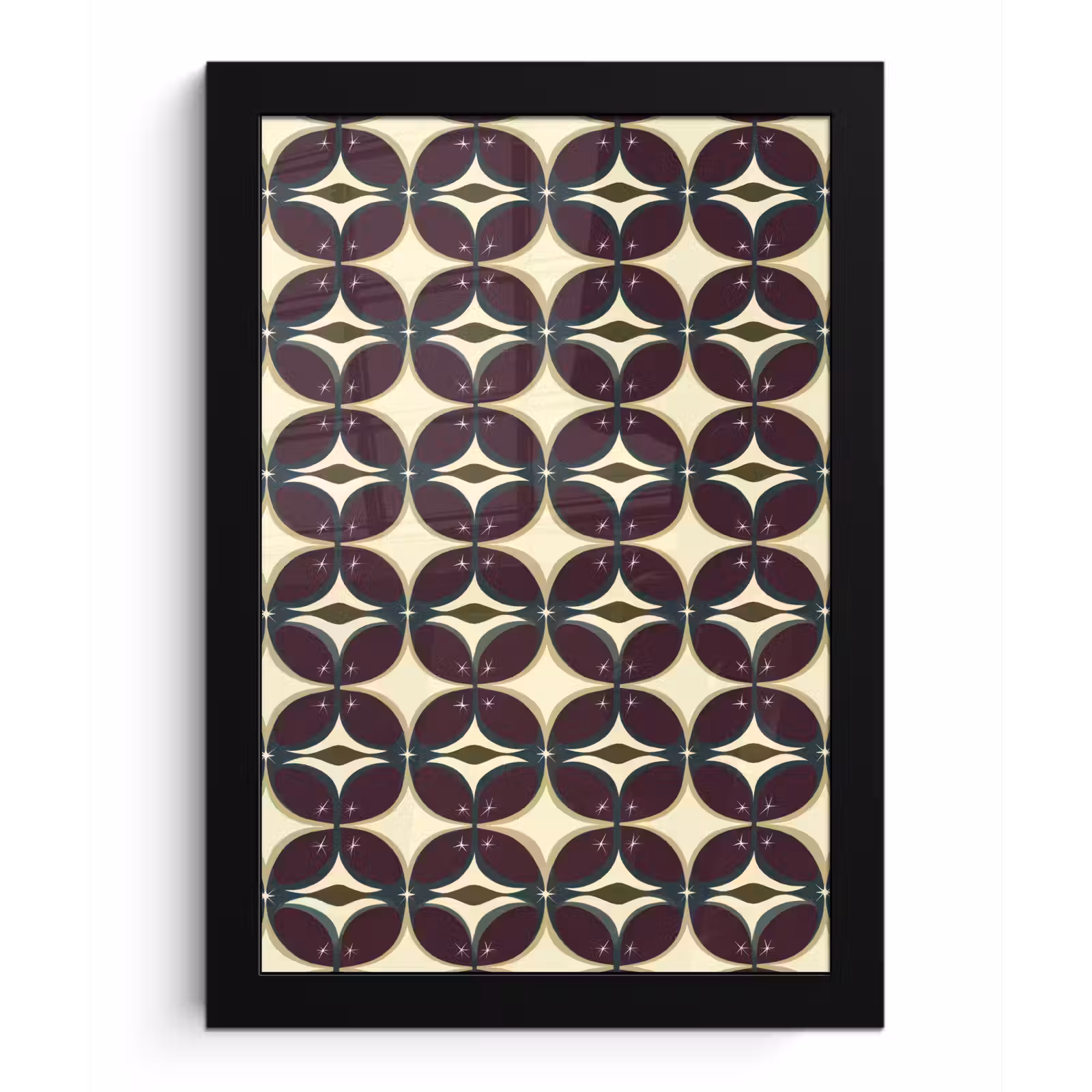 Poster met lijst - Cirkel - Retro - Kleurrijk — 1