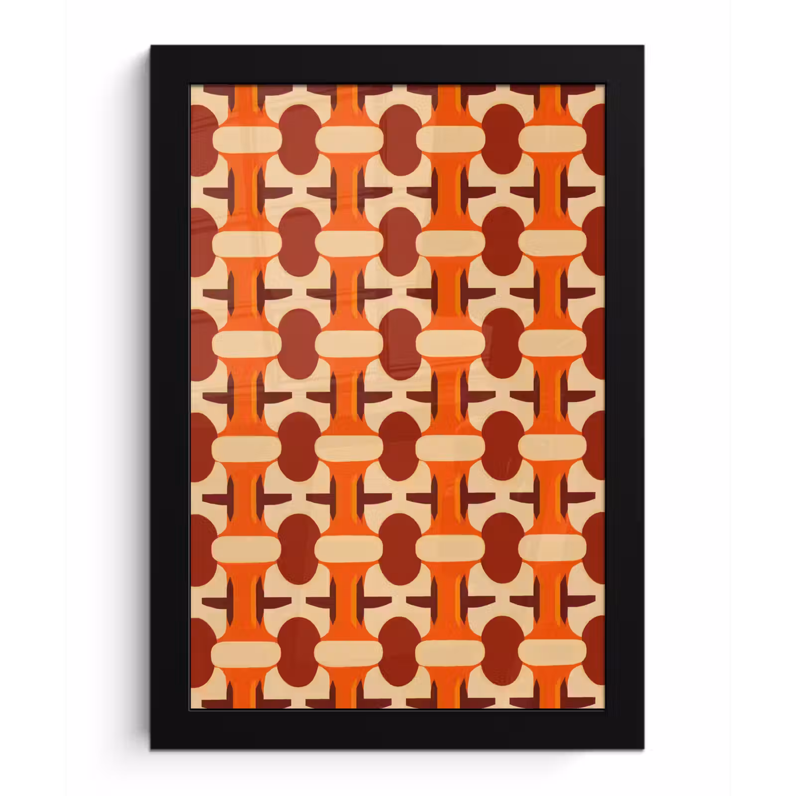 Poster met lijst - Geometrisch - Retro - Oranje — 1