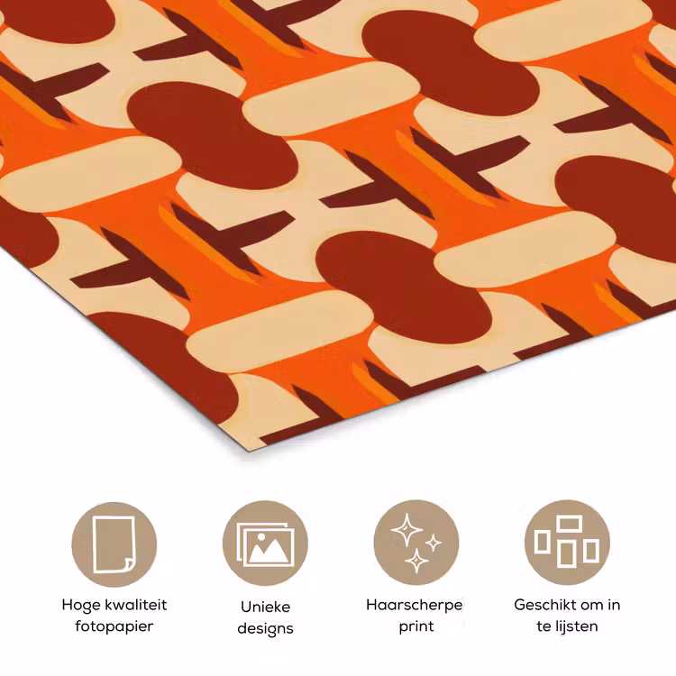 Poster - Geometrisch - Retro - Oranje — 5