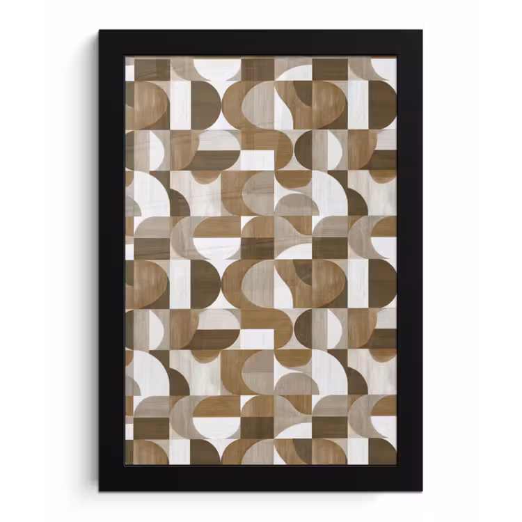Poster met lijst - Abstract - Retro - Bruin — 1