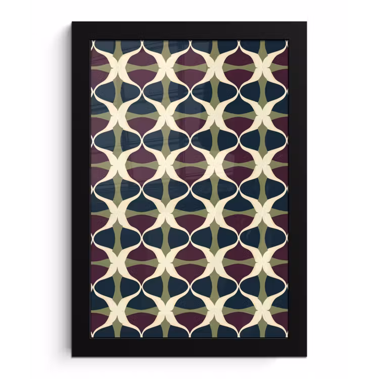 Poster met lijst - Abstract - Retro - Kleurrijk — 1