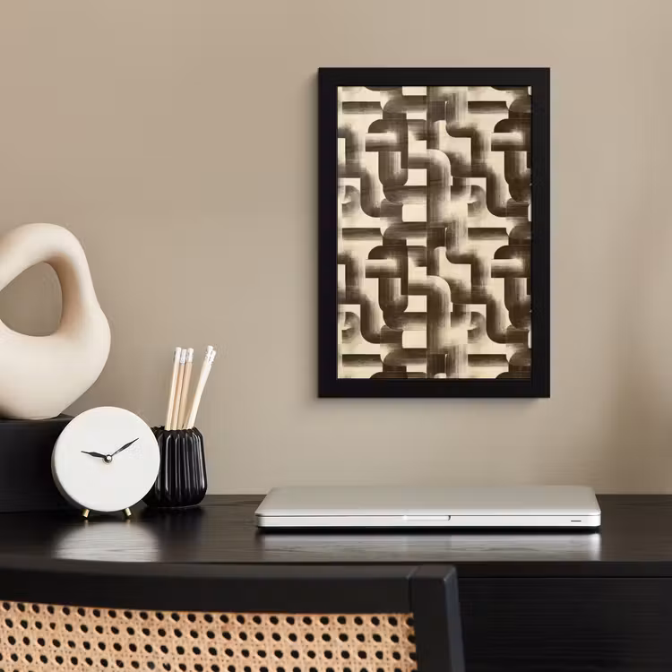Poster met lijst - Abstract - Retro - Zwart — 3