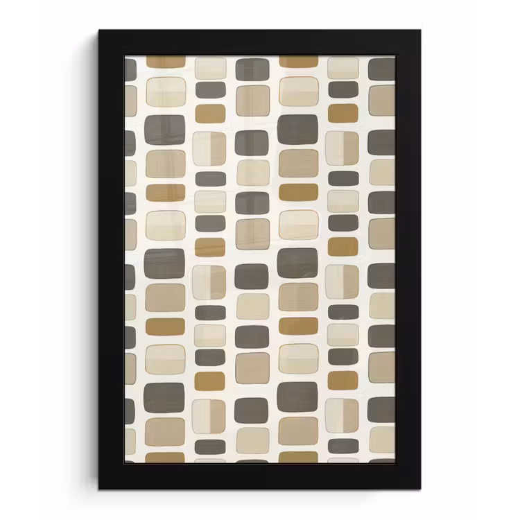 Poster met lijst - Blokken - Vintage - Grijs — 1