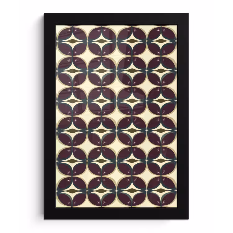 Poster met lijst - Cirkel - Retro - Kleurrijk — 1