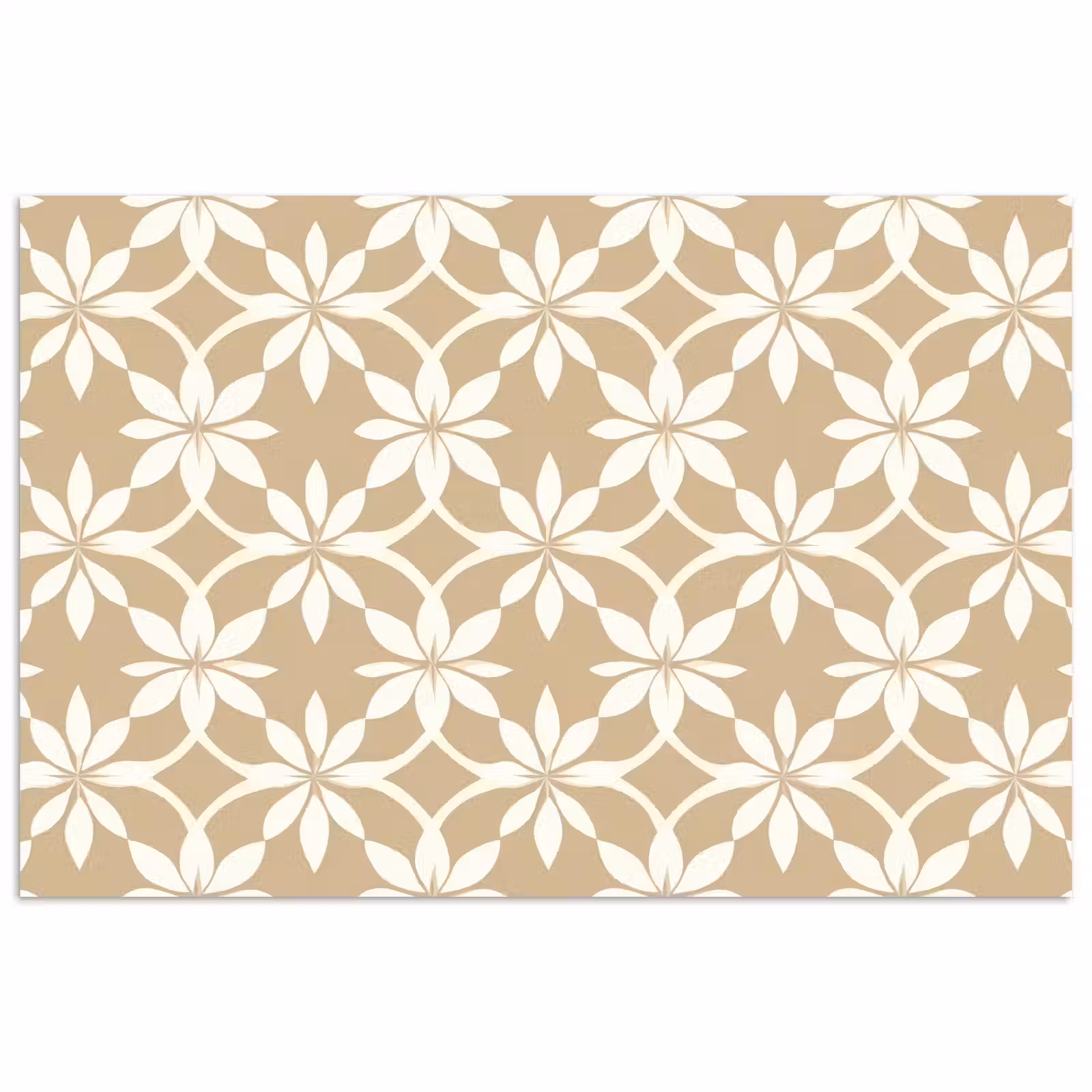 Poster - Bloemen - Patroon - Beige — 1