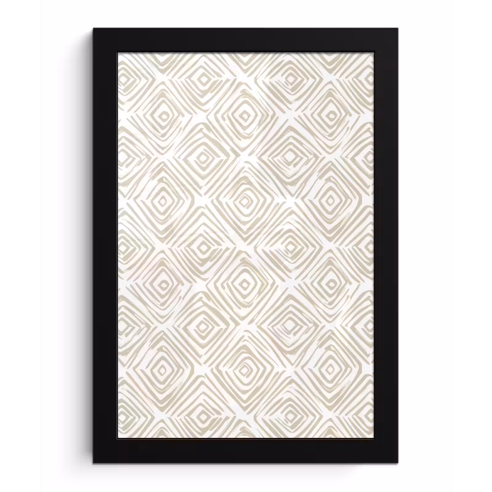 Poster met lijst - Abstract - Ruit - Beige — 1
