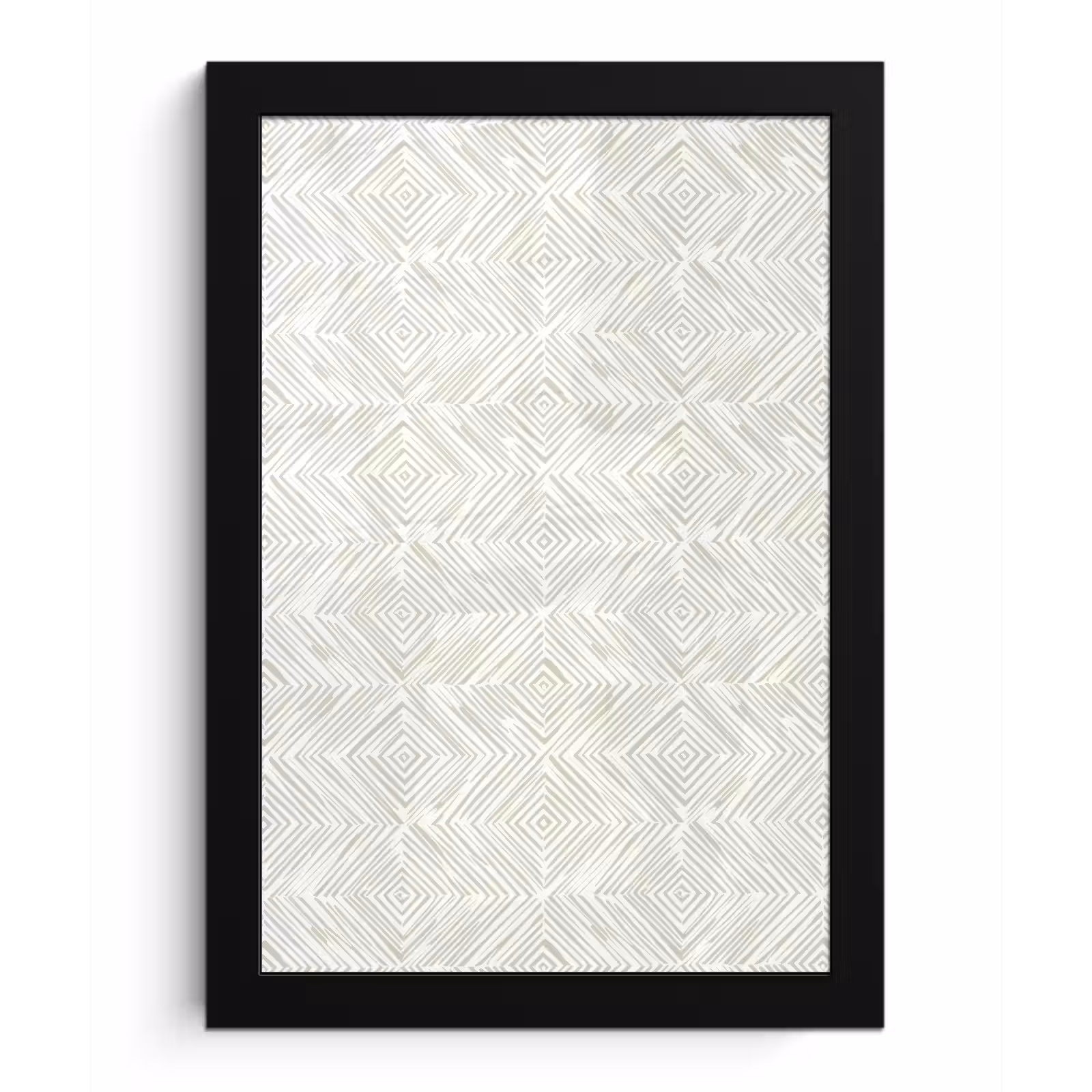 Poster met lijst - Abstract - Ruiten - Beige — 1