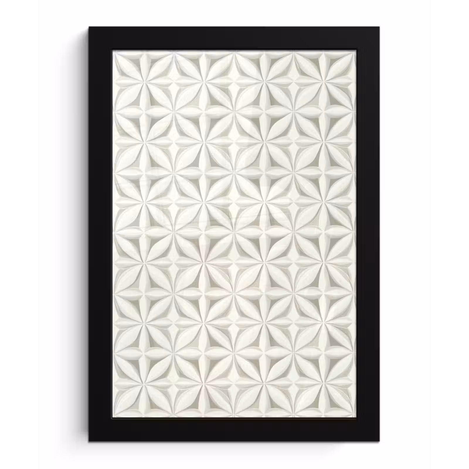 Poster met lijst - Abstract - Structuur - Grijs - Wit — 1