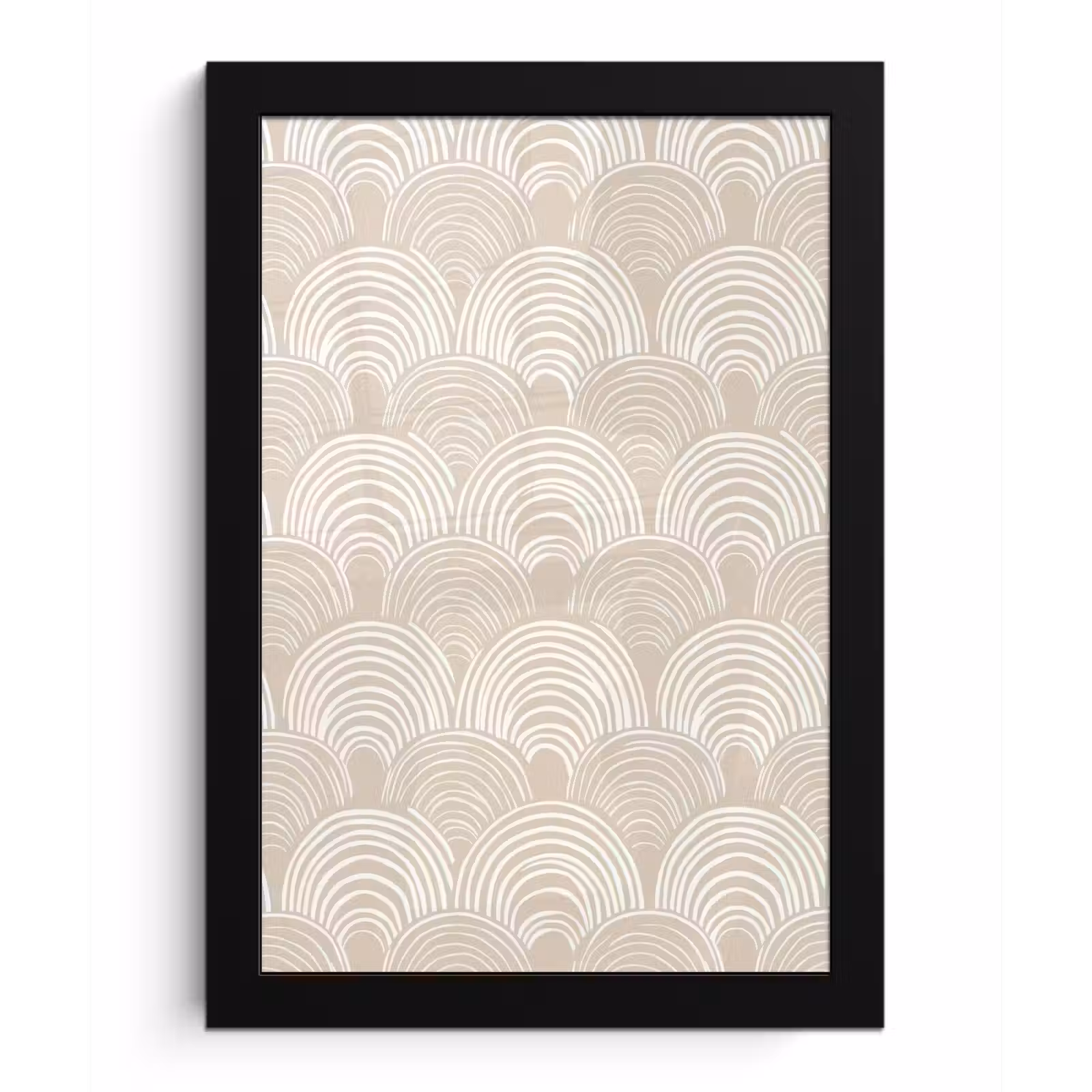 Poster met lijst - Golven - Structuur - Beige — 1