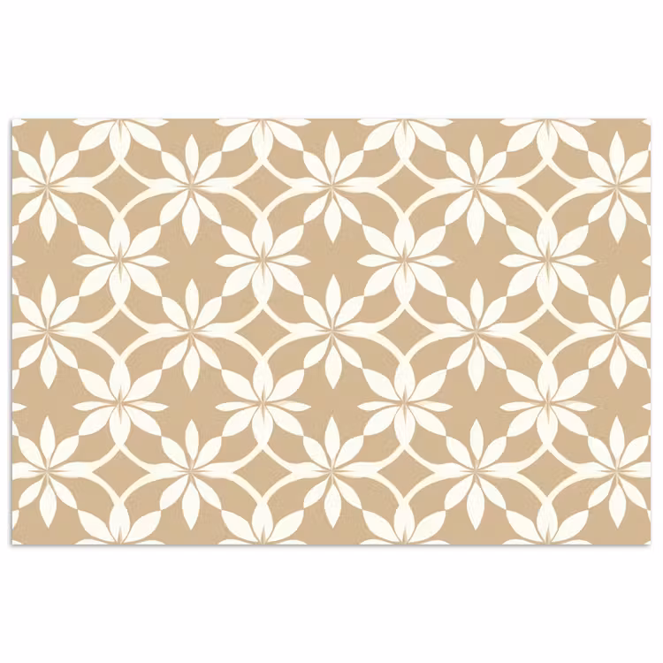 Poster - Bloemen - Patroon - Beige — 1