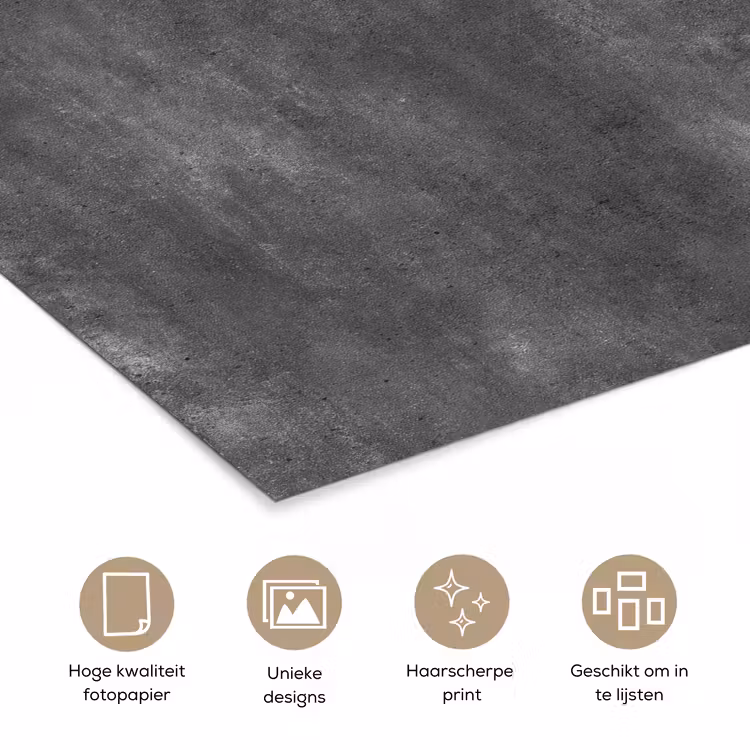 Poster - Donkergrijs - Ruw - Beton — 5