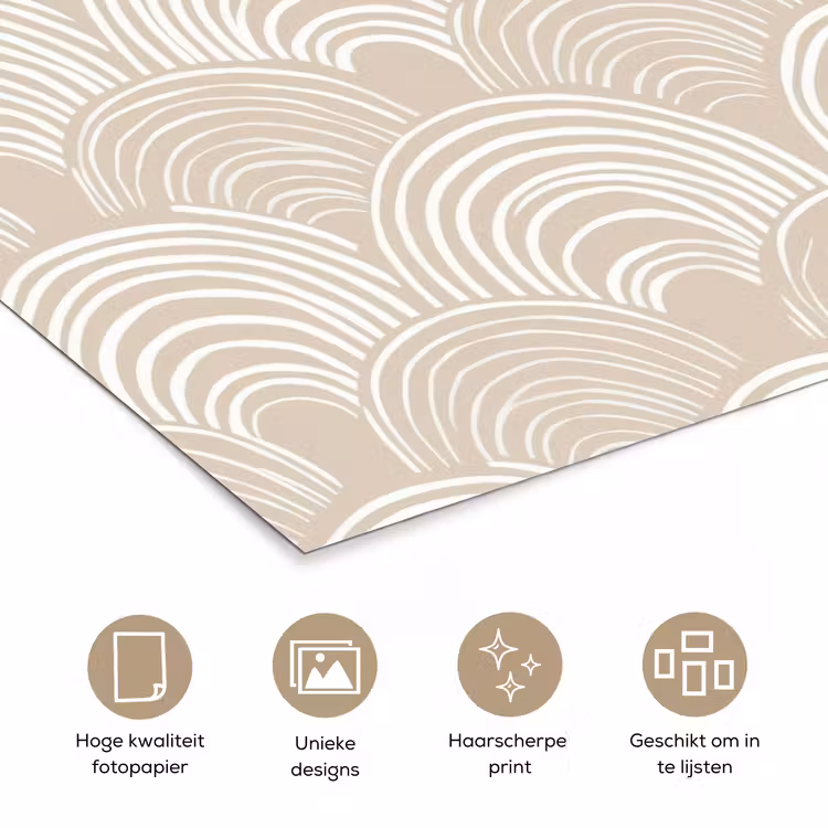 Poster - Golven - Structuur - Beige — 5