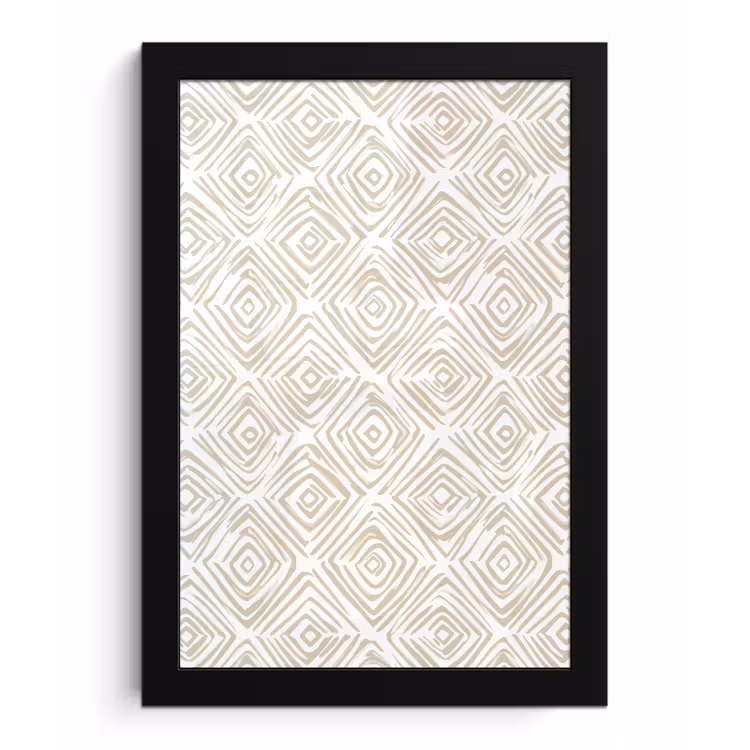 Poster met lijst - Abstract - Ruit - Beige — 1