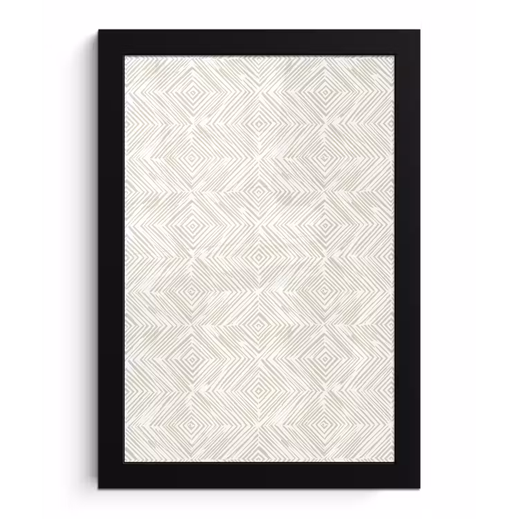 Poster met lijst - Abstract - Ruiten - Beige — 1