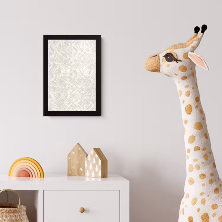 Poster met lijst - Abstract - Ruiten - Beige — 5