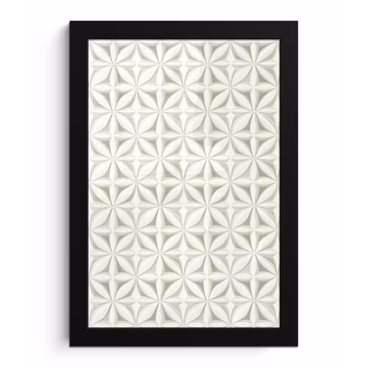 Poster met lijst - Abstract - Structuur - Grijs - Wit — 1
