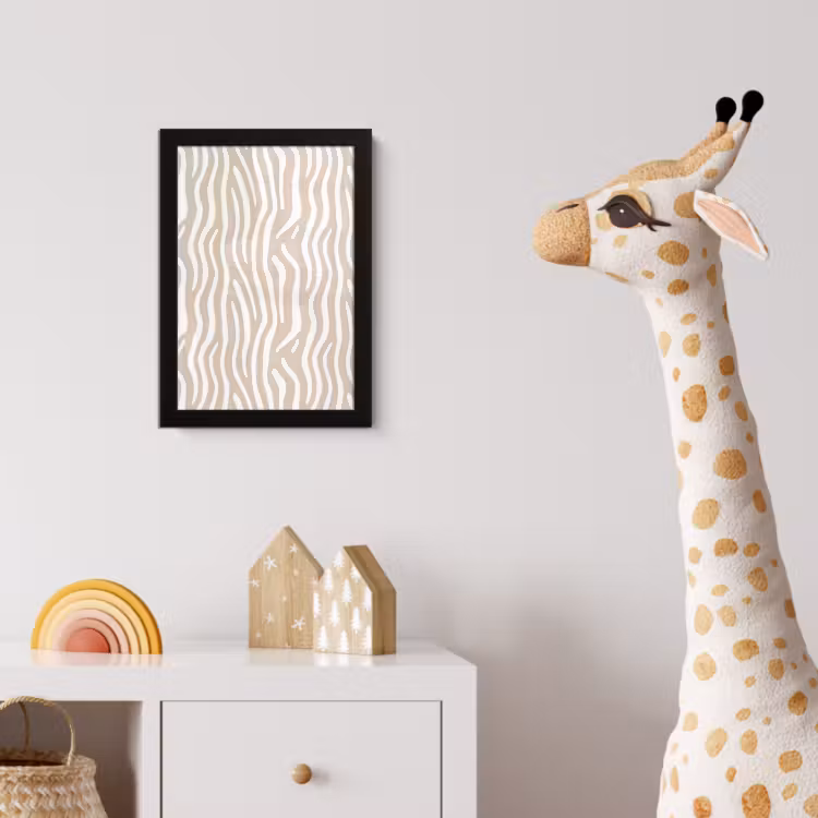 Poster met lijst - Abstract - Zebra - Beige — 5