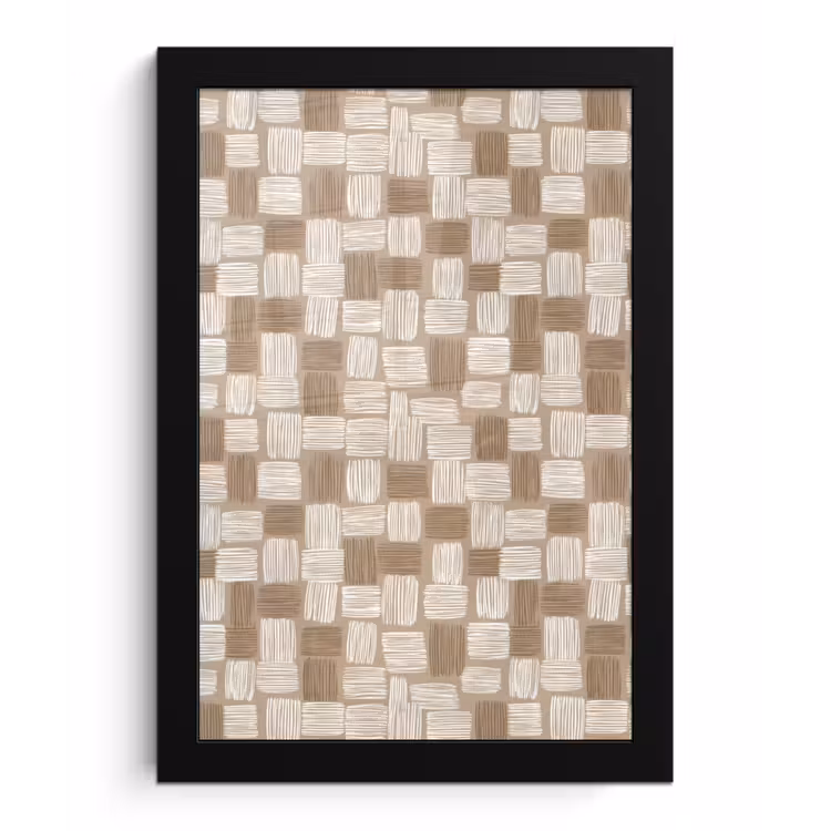 Poster met lijst - Blok - Patroon - Bruin — 1