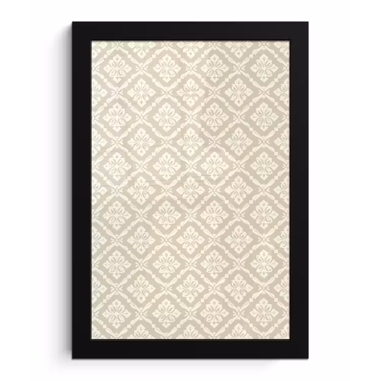 Poster met lijst - Floraal - Ornament - Beige — 1