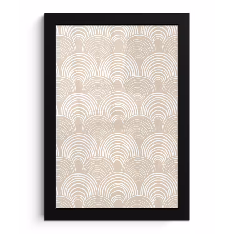 Poster met lijst - Golven - Structuur - Beige — 1