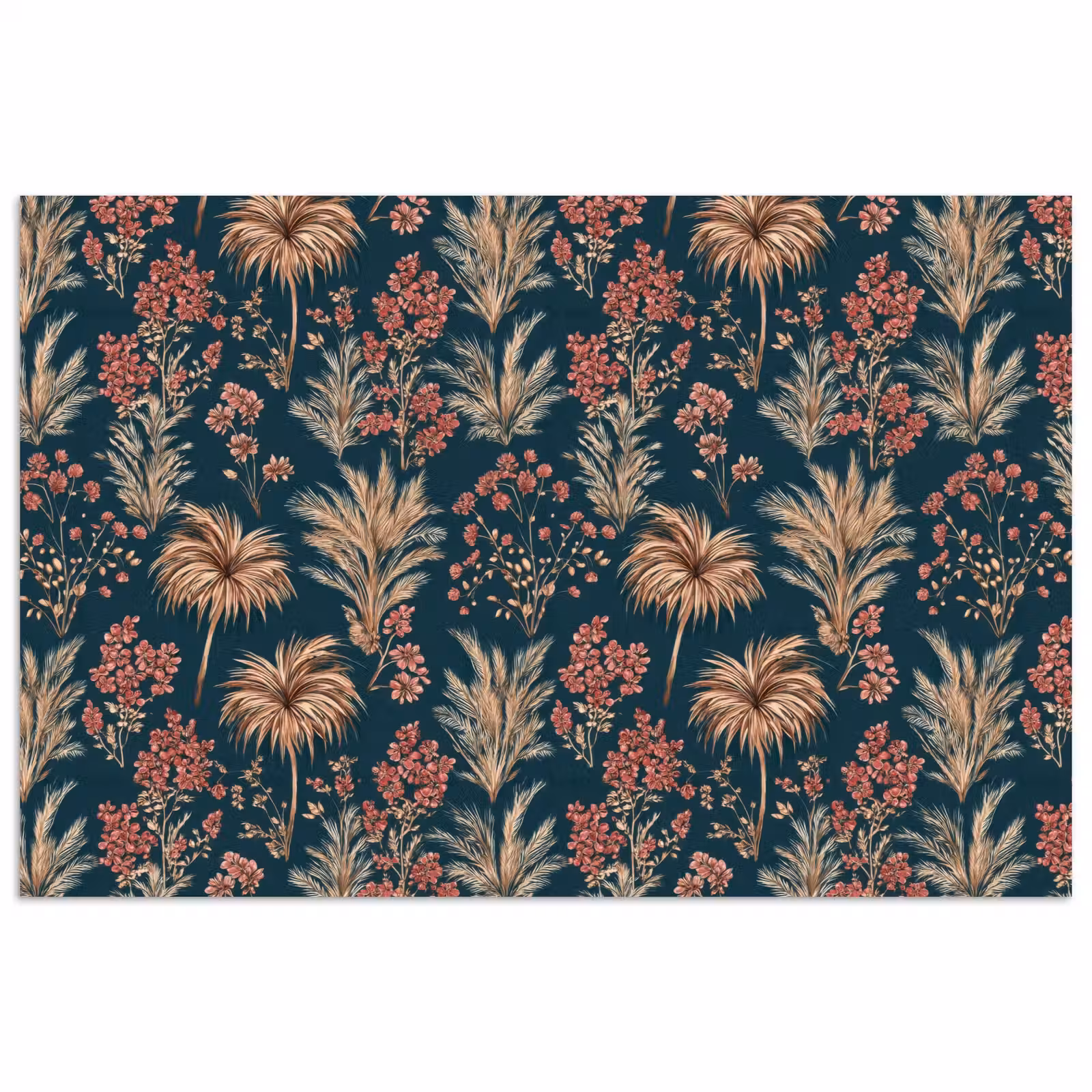 Poster - Botanisch - Patroon - Blauw — 1