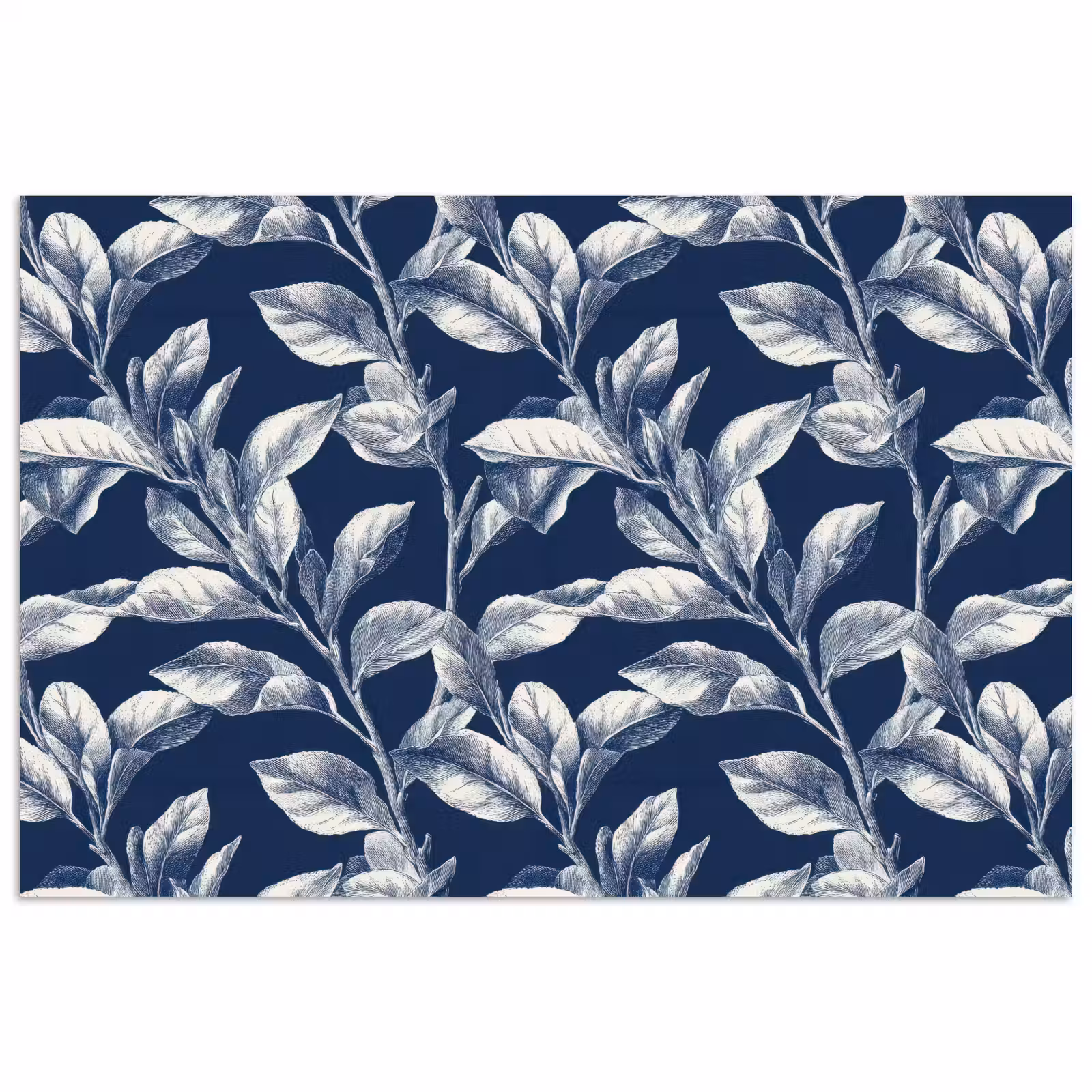 Poster - Botanisch - Patroon - Blauw — 1