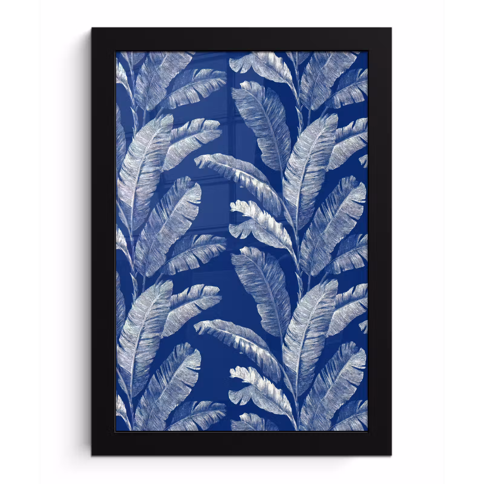 Poster met lijst - Blad - Palm - Blauw — 1