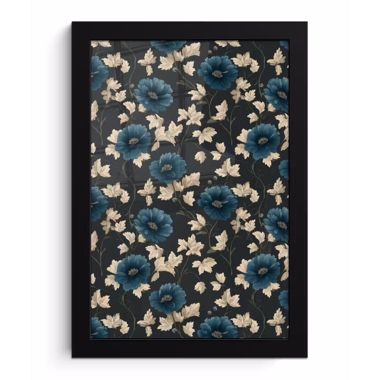 Poster met lijst - Botanisch - Bloemen - Blauw — 1