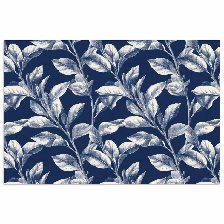 Poster - Botanisch - Patroon - Blauw — 1
