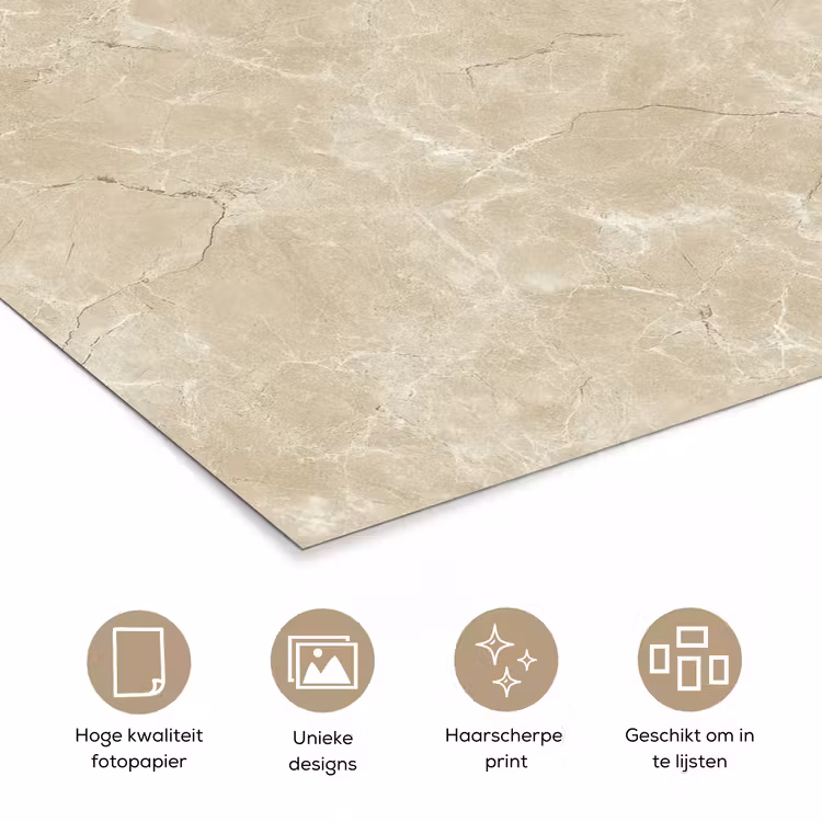Poster - Lichtbeige - Marmer - Diffusie adering — 5