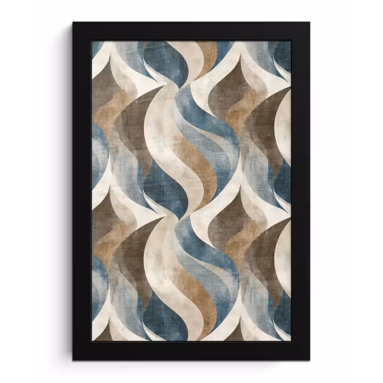 Poster met lijst - Abstract - Golven - Kleurrijk — 1