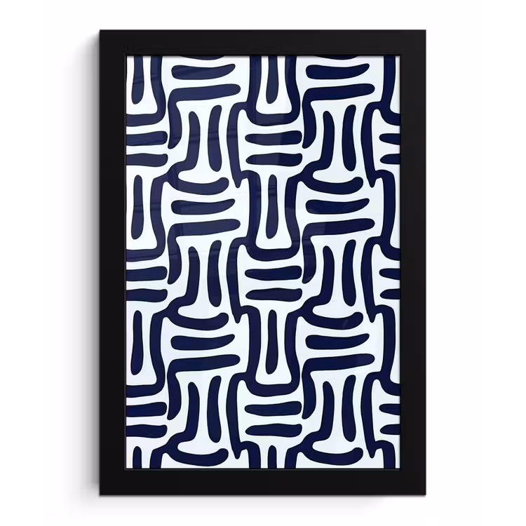Poster met lijst - Abstract - Modern - Blauw — 1