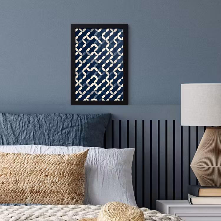 Poster met lijst - Abstract - Patroon - Blauw — 4