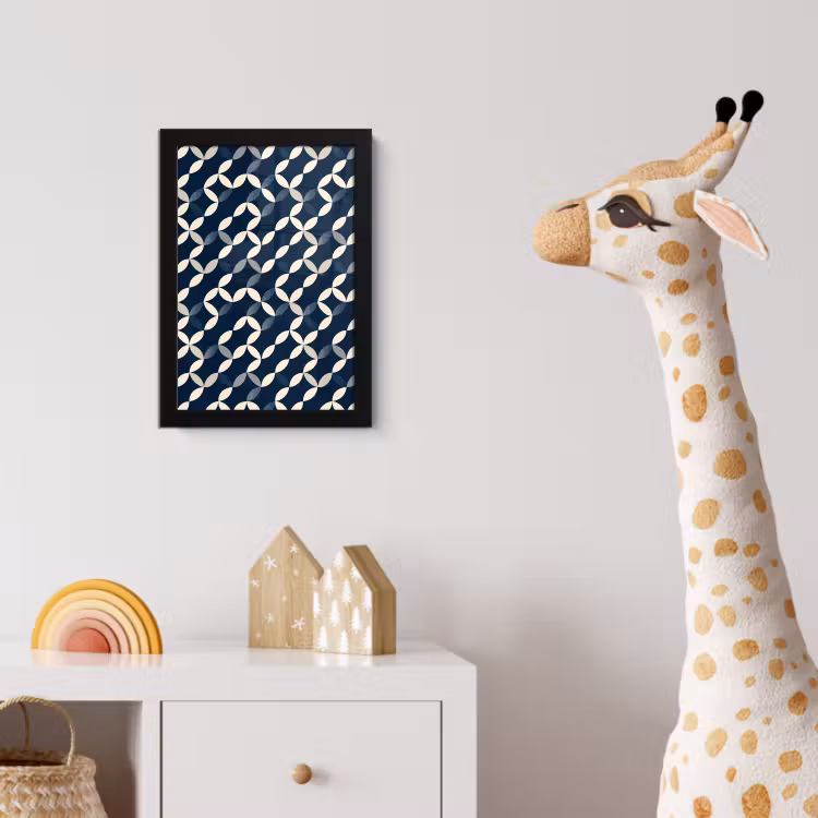 Poster met lijst - Abstract - Patroon - Blauw — 5