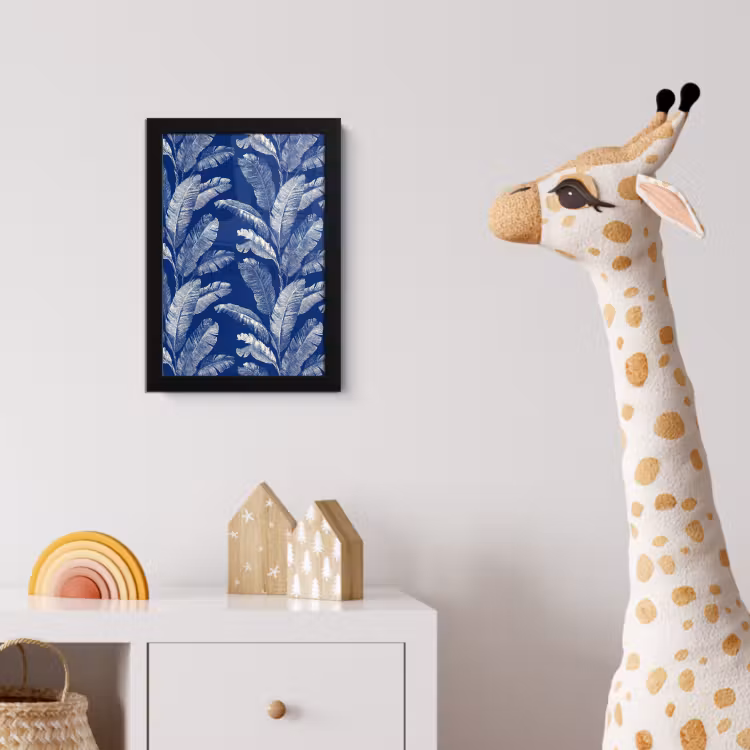 Poster met lijst - Blad - Palm - Blauw — 5