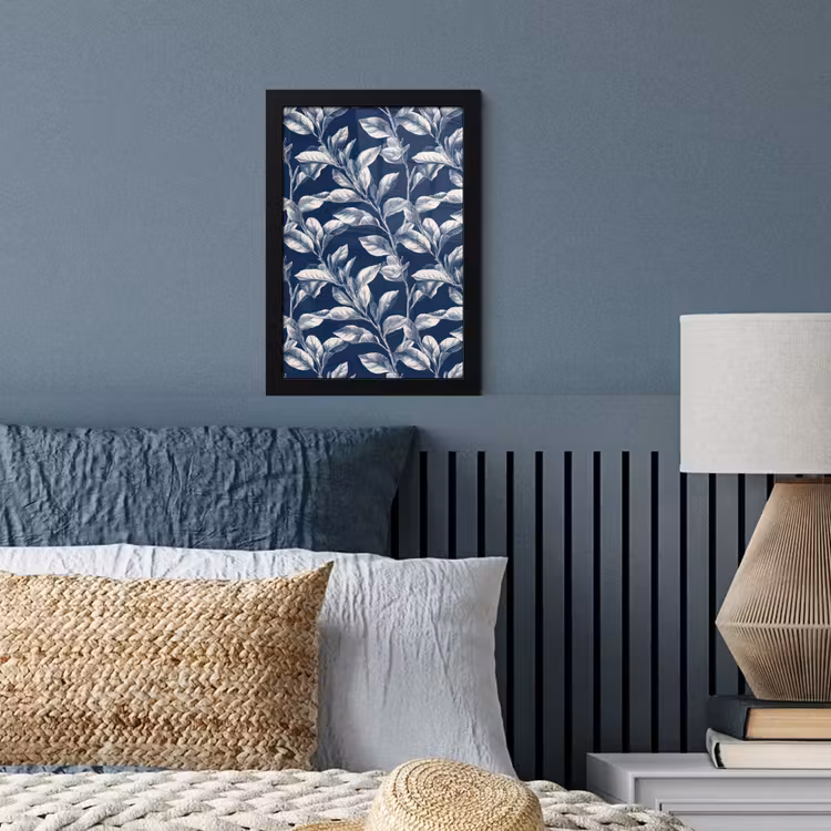 Poster met lijst - Botanisch - Patroon - Blauw — 4