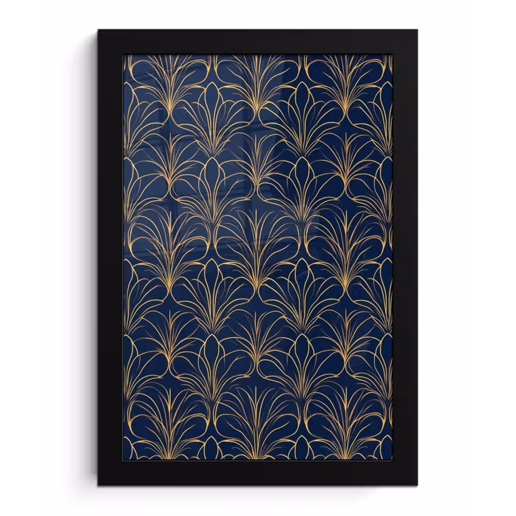 Poster met lijst - Deco - Waaier - Blauw — 1